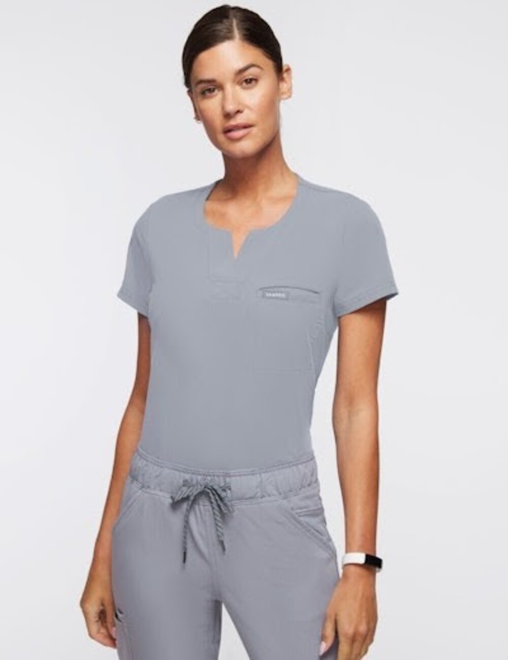 Women's 1-Pocket Tuck-In Scrub Top Color: Gray Size: M